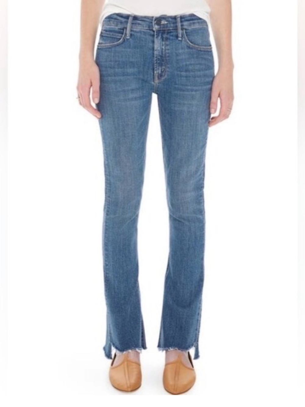 MOTHER The Runaway Step Fray Jeans in Keeping Love Alive, size 32